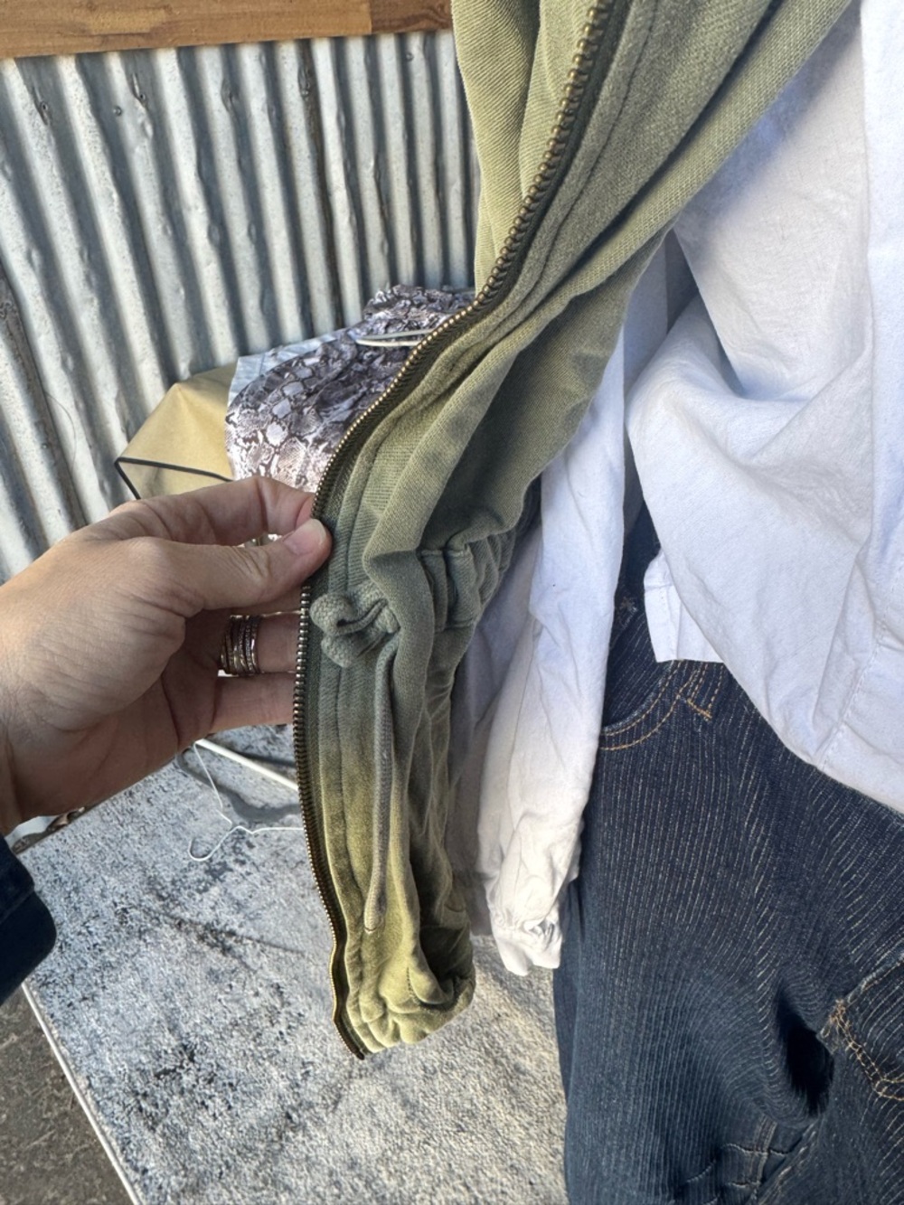 Kenneth Cole Reaction Olive Green Hooded Jacket - Picture 3 of 5